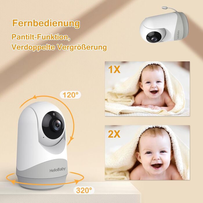 Радіоняня HelloBaby з камерою та екраном 3.2