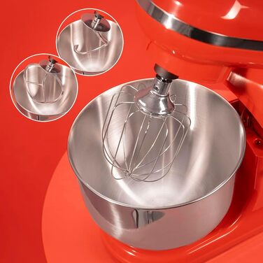 Міксер Cecotec Cecomixer Merengue 5L 1200W з 6 режимами, червоний. 5л чаша з нержавіючої сталі, аксесуари для збивання та замішування