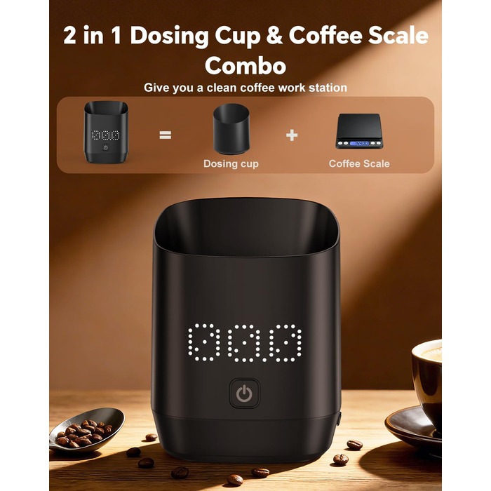 Ваги для кави цифровi Kaffee Waage для еспресо та пуровер, з таймером, аксесуар для бариста, мінімалістичний дизайн (чорні)