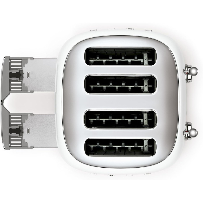 Тостер Smeg TSF03WHEU 4-секційний білий, 6 режимів, підігрів, розморожування, функція бейгл, 2000 Вт