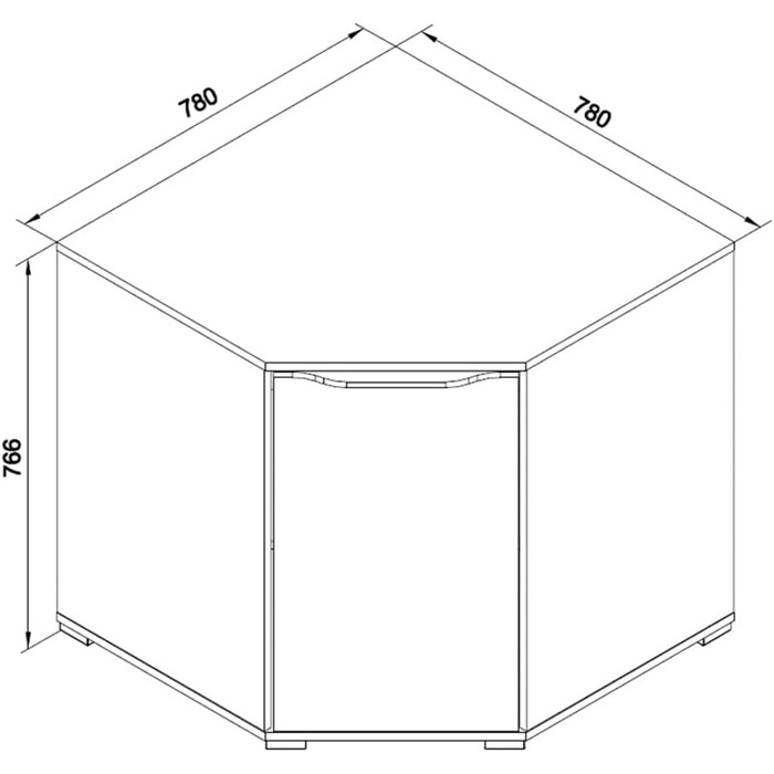 Кутова комод Vicco Ruben, білий, 78x77 см, сучасний дизайн