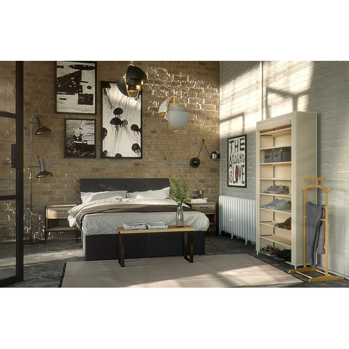 Шафа для взуття Relaxdays VALENTIN 161x88x30 см, 10 полиць, тканинний чохол із застібкою-блискавкою, бежевий, на 45 пар взуття, пилозахисна