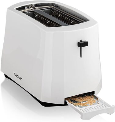Тостер Cloer 331 Cool-Wall 825 Вт для 2 тостів з підставкою для булочок, білий