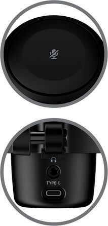 HyperX DuoCast USB конденсаторний мікрофон з RGB підсвіткою, вбудованим поп-фільтром, антивібраційним кріпленням, регулюванням підсилення, сумісний з ПК, PS5, PS4, Mac, чорний