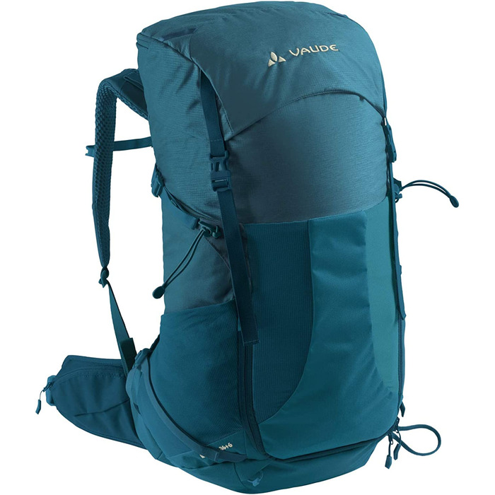 Туристичний рюкзак VAUDE Brenta 36+6 л, водонепроникний, з дощовиком, для жінок та чоловіків, зручний трекінговий рюкзак з органайзером, синій Blue Sapphire