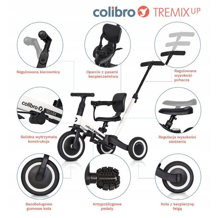Беговел Colibro Tremix UP білий, 8