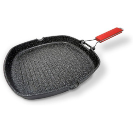 Сковорода-гриль Moneta Pro Grill 28x28 см з антипригарним покриттям, складаною ручкою, підходить для індукції