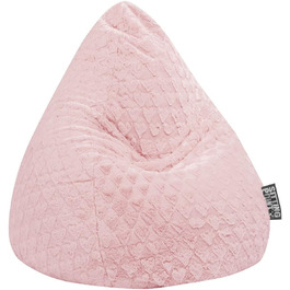 Крісло-мішок Sitting Point FLUFFY HEARTS L 120 л, рожеве, для дітей до 7 років, 70x90 см