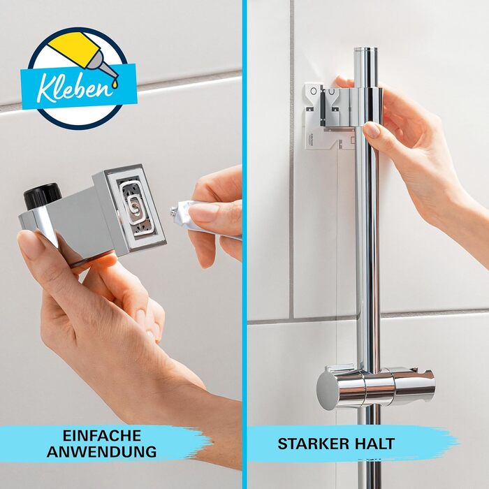 Набір для душу GROHE Vitalio 110, хром, 14 л/хв, 60 см (душова стійка, лійка з 2 струменями, шланг 1.75 м)