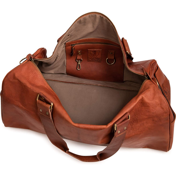 Дорожня шкіряна сумка Berliner Bags Oslo, коричнева, 45 л, для жінок і чоловіків