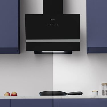 Похила витяжка для кухні CIARRA CBCB6736C 60 см, чорна, LED-підсвітка, потужність 370 м³/год, рівень шуму 57 дБ, режими відведення та рециркуляції