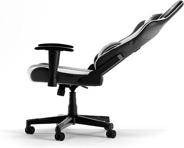 Ігрове крісло DXRacer PRINCE P132, чорний і білий, оригінал, PVC шкіра