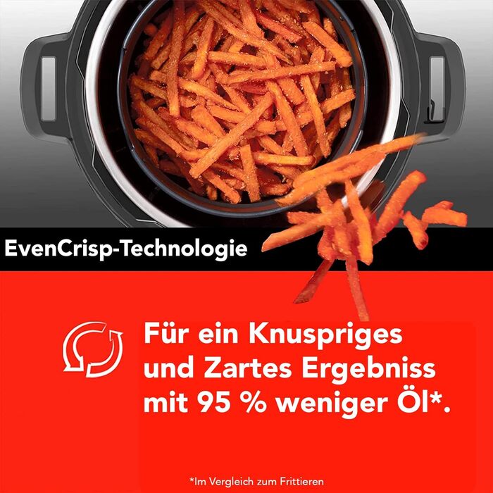 Електромультиварка Instant Pot Pro Crisp 11-в-1, 7.6 л, 1500 Вт, скороварка, аерофритюрниця, повільноварка, пароварка, гриль, дегідратор, sous-vide, чорна нержавіюча сталь
