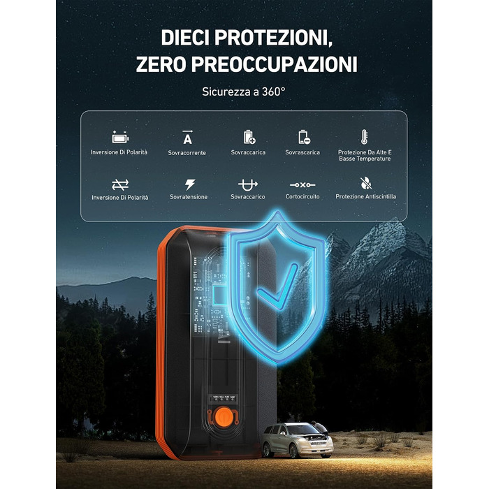 Пусковий пристрій (бустер) для автомобільного акумулятора AstroAI