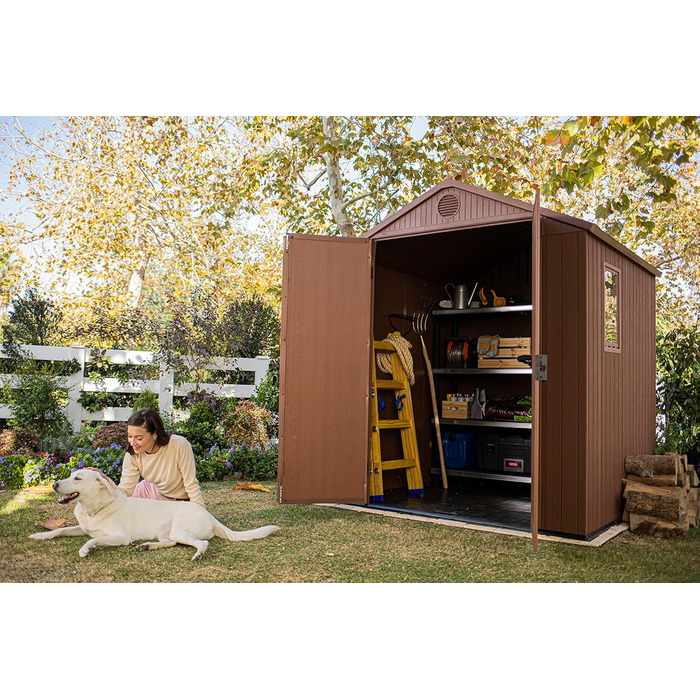 Садовий будиночок KETER Darwin 2,8 м² коричневий (6x6) з Evotech пластику, з дверима та вентиляцією, 25x184x205 см