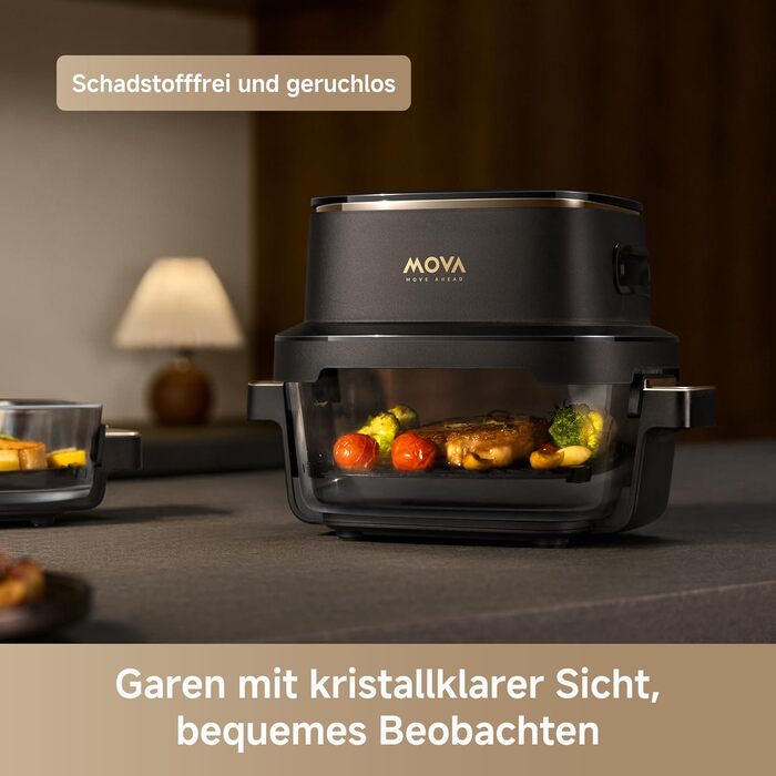 Аерофритюрниця Mova AeroChef AF20 Pro, 9 л, дві зони приготування, SyncFinish, 2700 Вт, діапазон 40-230 °C, конвекційний підігрів