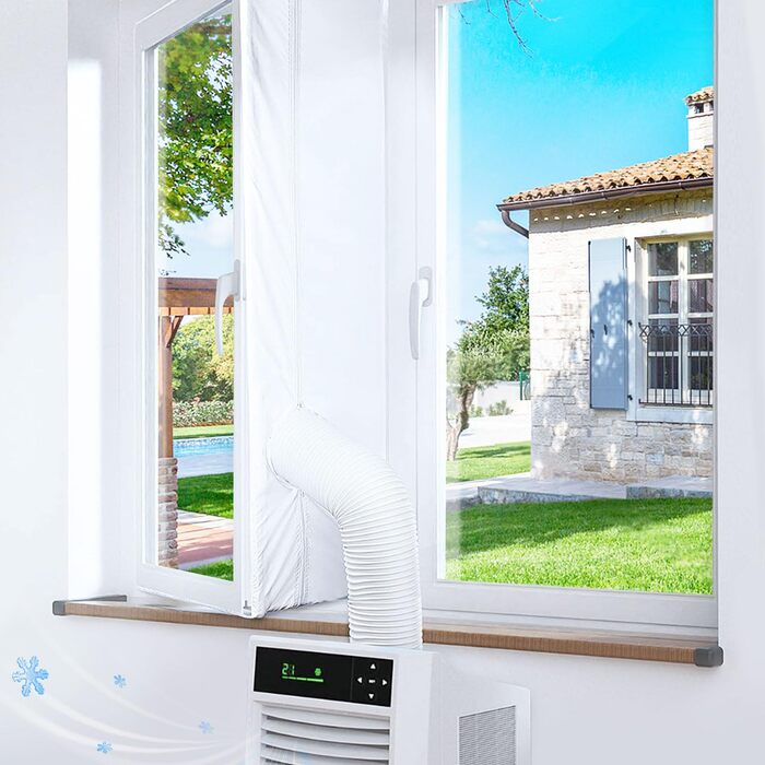 Ущільнювач для мобільного кондиціонера та сушарки для вікна 500 см з подвійним блискавкою для мансардних та звичайних вікон