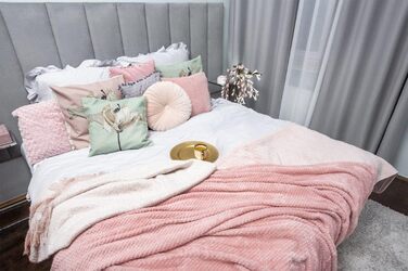Плед HOMLA флісовий рожевий 150x200 см – м'який, теплий, для дивана, ліжка, поліестер, легкий у догляді