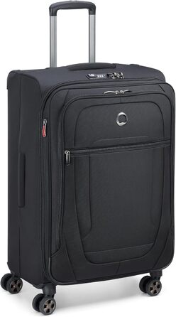 Велика м’яка валіза DELSEY PARIS Helium DLX 84 л, чорна, розсувна, 71×45×33 см