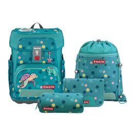 Шкільний рюкзак Step by Step Cloud Turtle Josie, 5-предметний набір, ергономічний ранцевий рюкзак з рефлекторами та поясом, для 1 класу, 19л, бірюзовий