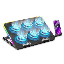 Охолоджувач для ноутбука Empire Gaming Guardian C600 (12''-15.6''), 6 вентиляторів, RGB-підсвітка, 5 рівнів висоти та знімний тримач