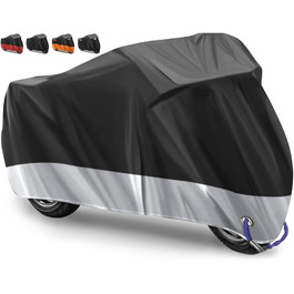 Моточохол водонепроникний 3XL 265x105x125 см, захисний тент для мотоцикла Harley-Davidson, Suzuki, Yamaha, 210D Оксфорд, для вулиці, проти подряпин, сріблястий
