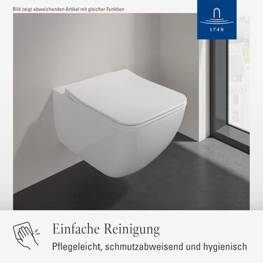 Сидіння для унітаза Villeroy & Boch Architectura D-подібне, білий глянцевий (Alpin), з мікроліфтом (SoftClose), знімне, термопласт (Duroplast), арт. 98M9C101