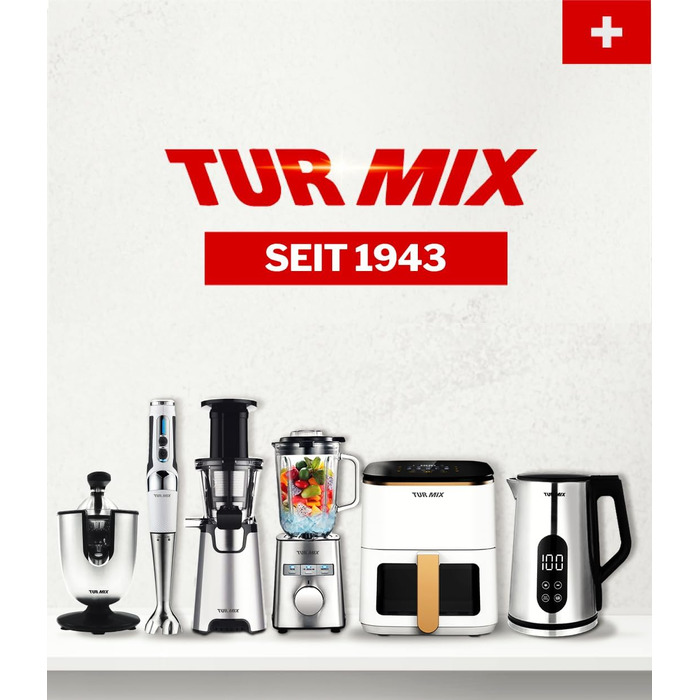 Електрична соковижималка Turmix Multi-Juicer CX 650 для цитрусових з нержавіючої сталі, 2 конуси для апельсинів та лимонів, тиха, посудомийна