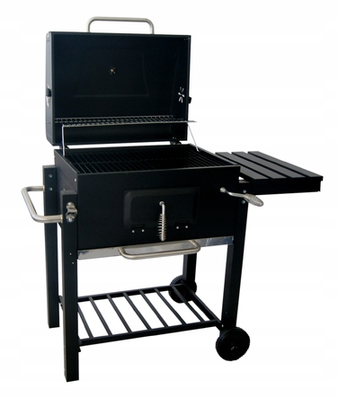 Великий вугільний гриль для саду з кришкою, решітка 57 x 43 см, BBQ для вугілля та брикетів