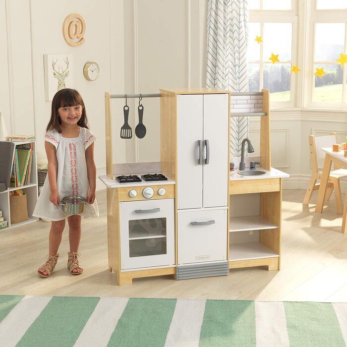 Дерев'яна дитяча кухня KidKraft Modern Day з аксесуарами, іграшкова кухня для дітей від 3 років, 53423