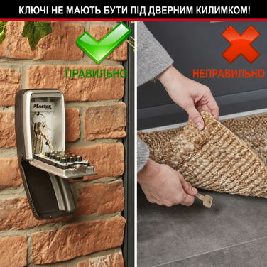 Сейф для ключів Master Lock з кнопковим кодом та настінним кріпленням для вулиці, 11.7 x 7.9 x 5.2 см
