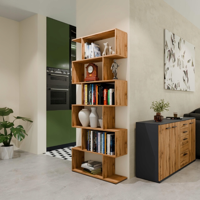 Стелаж Matkam 80 x 190 x 26 см, дуб вотан