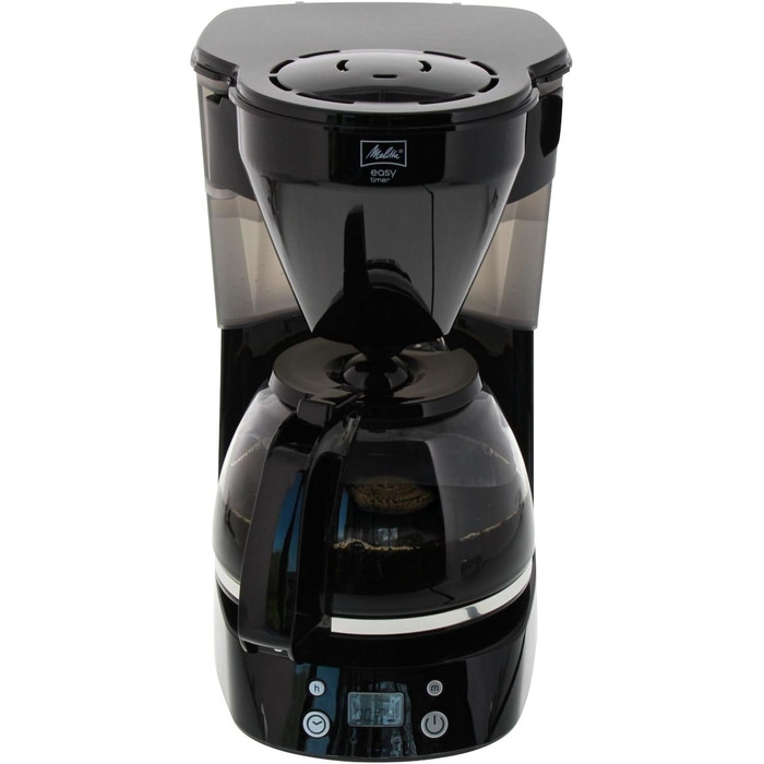Кавоварка фільтраційна Melitta Easy Timer з таймером, скляною колбою, антикрапельною системою, 10 чашок, чорна