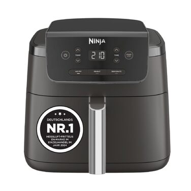 Аерофритюрниця Ninja AF170EU 6,2 л з антипригарним покриттям, цифрова багатофункціональна фритюрниця без олії (смаження, сушіння, розігрів), чорна