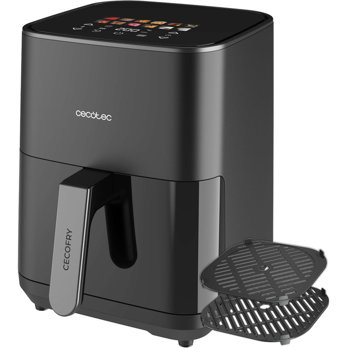 Аерофритюрниця Cecotec Cecofry & Grill Duoheat 4000, 4л, 1900Вт, з грилем та подвійним нагрівальним елементом, чорна
