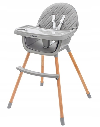 Стілець для годування Baby Mix Freja wooden dark grey 52920, темно-сірий