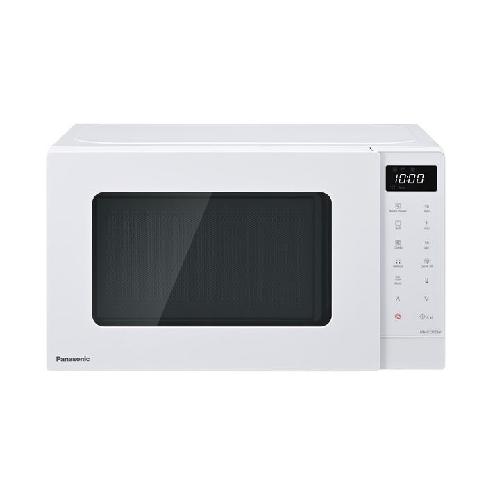 Мікрохвильова піч Panasonic NN-ST21QWEPG 20л з грилем, біла – 800 Вт, автоматичне розморожування, 11 програм, LED-дисплей