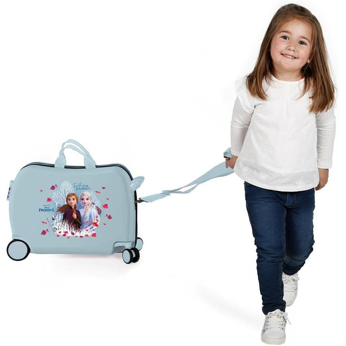 Дитяча валіза Disney Frozen «Довіряй своїй мандрівці», 50x38x20 см, синя, жорсткий корпус ABS, кодовий замок, 38 л, 2,1 кг, 4 колеса, ручна поклажа