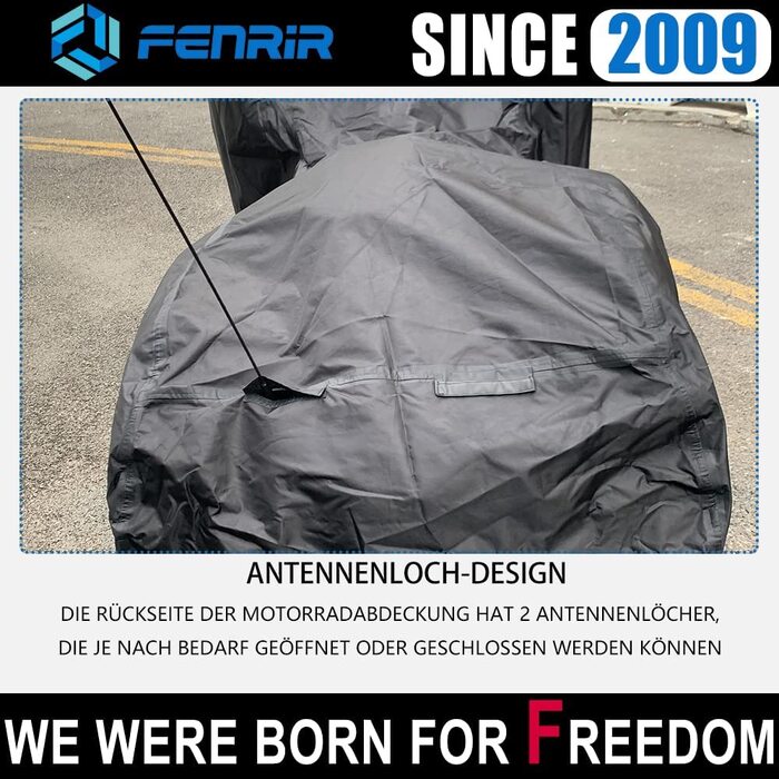 Чохол для мотоцикла FENRIR 265x110x130 см, водонепроникний для Cruiser/Touring, підходить до GL1800 Gold Wing, K1600GT, K1600B, R18, Electra Glide, Road King, Road Glide, Street Glide, для вулиці