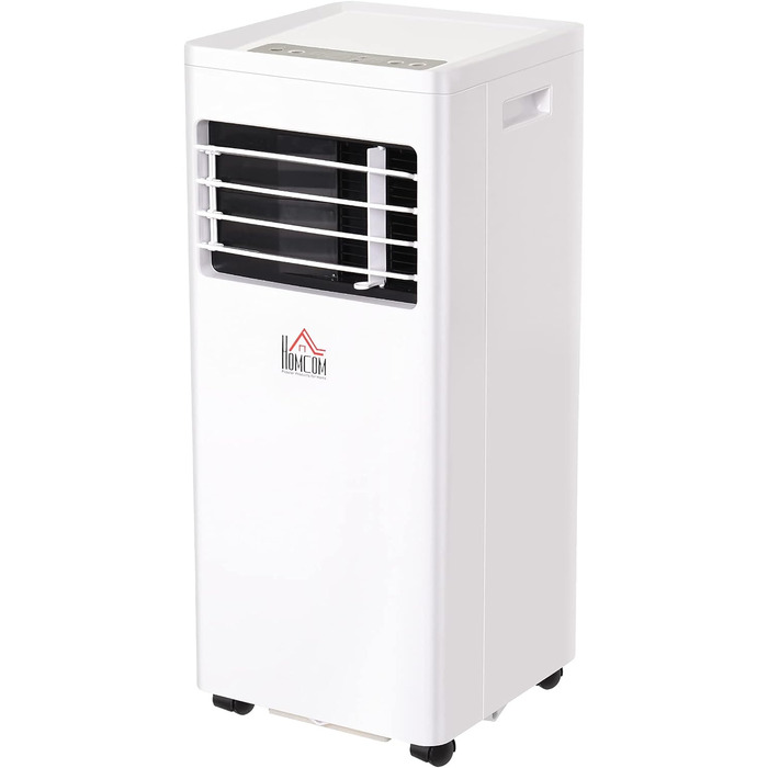 Переносний кондиціонер HOMCOM 7000BTU, 3-в-1: охолодження, осушення, вентиляція, з пультом ДУ, таймером, для 10-15 м², білий