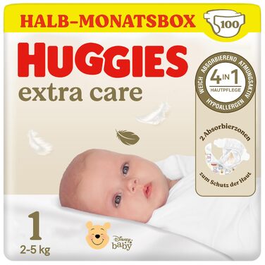 Підгузки Huggies Newborn для новонароджених, розмір 1 (2-5 кг), з індикатором намокання, велика упаковка (84 шт.)