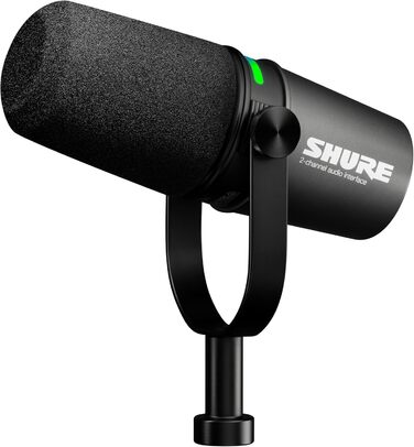 Мікрофон Shure MV7i Smart Podcast з вбудованим аудіоінтерфейсом, комплект для подкастингу, 2-канальний, Dual-XLR для мікрофонів або інструментів, USB-C підключення до ПК/телефону
