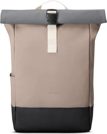 Рюкзак Johnny Urban Harvey Medium ролтоп для жінок і чоловіків, з відділенням для ноутбука 15 л, водостійкий, бежево-сірий, матове PU-покриття, для міста, навчання та бізнесу