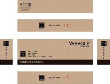 VASAGLE підмивальний шафа для ванної, 30x90x60 см, 2 двері, відкриті полиці, регульовані, голубо-сірий