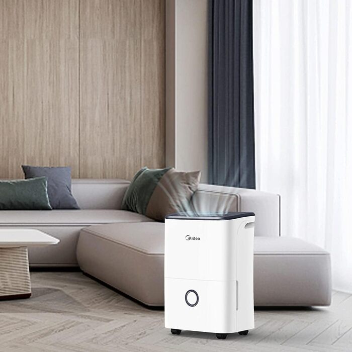 Осушувач повітря Midea DF-20DEN7-WF, 20 л/доба, для приміщень до 40 м², керування через додаток, 3 л бак, білий