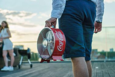 Вентилятор настільний Coca Cola Vintage °CUBES - ретро вентилятор для дому та офісу, червоний