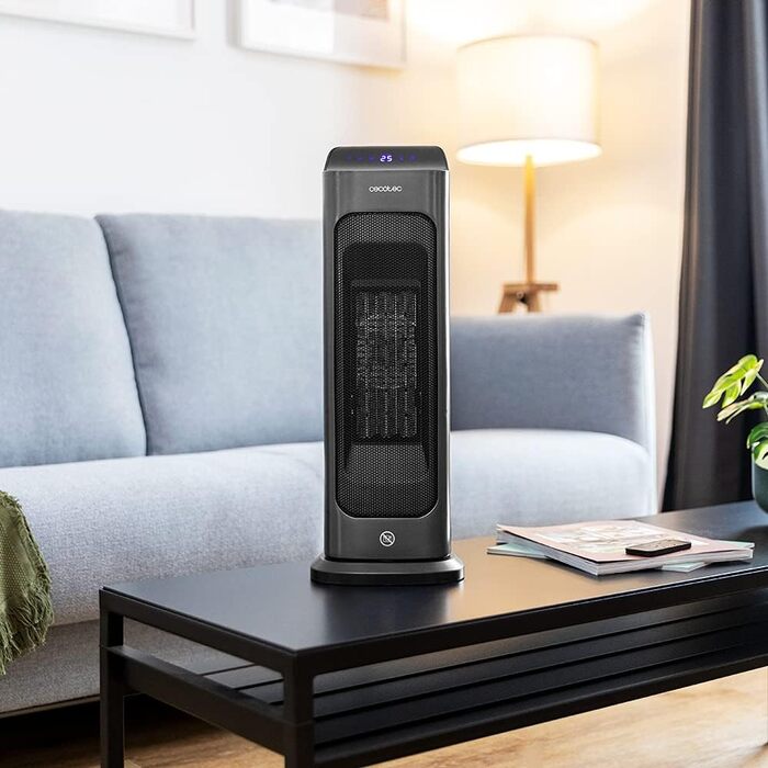 Керамичний обігрівач Cecotec Ready Warm 10100 Smart Ceramic: 2200 Вт, LED дисплей, 3 режими, термостат, захист від перекидання та перегріву, осциляція, білий колір. З пультом дистанційного керування та сенсорною панеллю