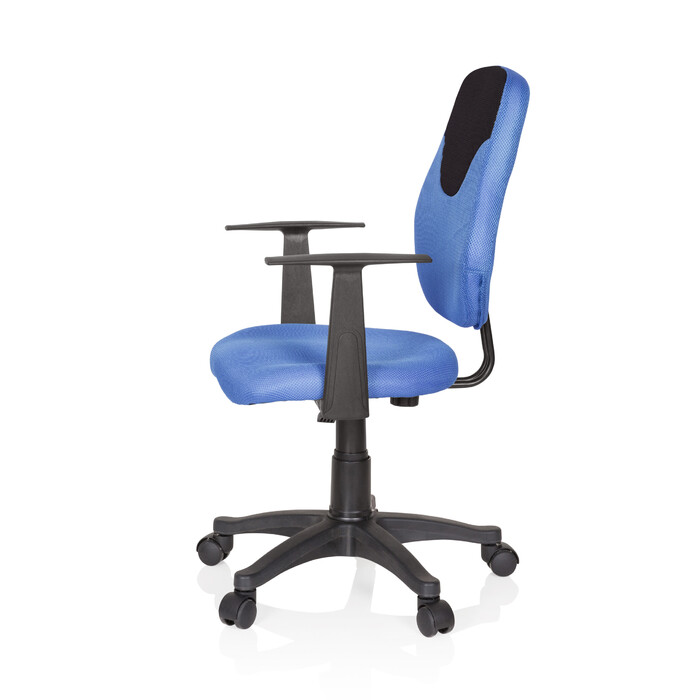 Дитяче офісне крісло KIDDY STYLE, обертове, тканина, синій/чорний, hjh OFFICE