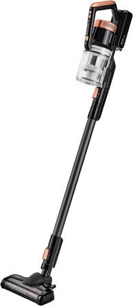 Бездротовий пилосос GRUNDIG VCP 5030 3-в-1 з функцією вологого прибирання, 3 режими потужності, Li-Ion акумулятор 25,2В, резервуар 700 мл, до 45 хв роботи, чорний/мідний