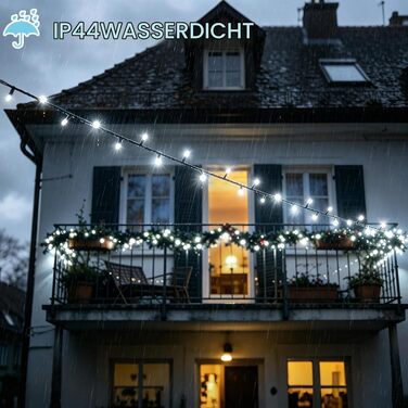 Світлодіодна гірлянда для вулиці та дому 30м, 1400 LED, водонепроникна, 8 режимів, з пультом та таймером, біле світло (для саду, тераси, новорічного декору)